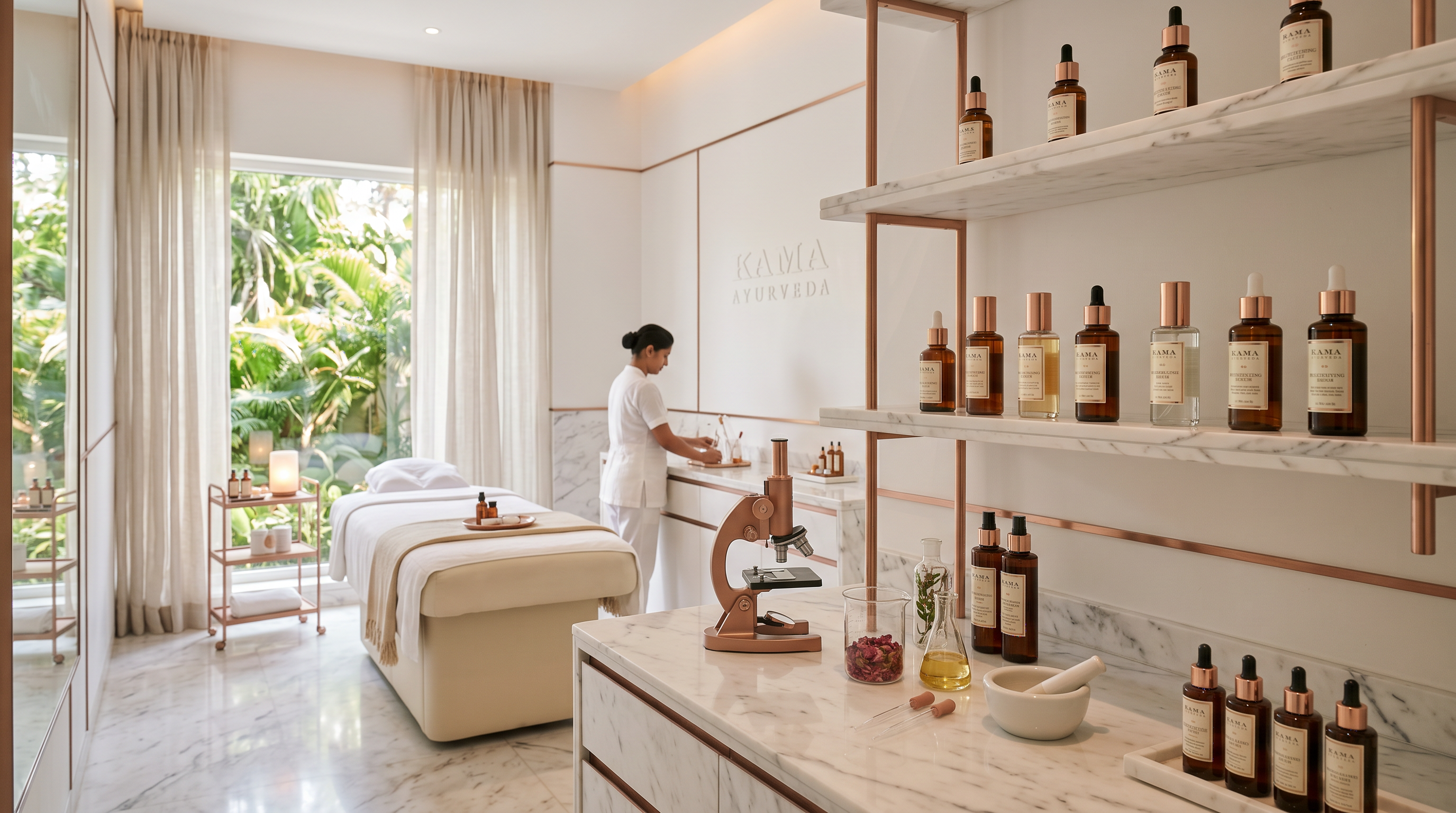 AABHA LAB treatment suite — luxury skincare environment